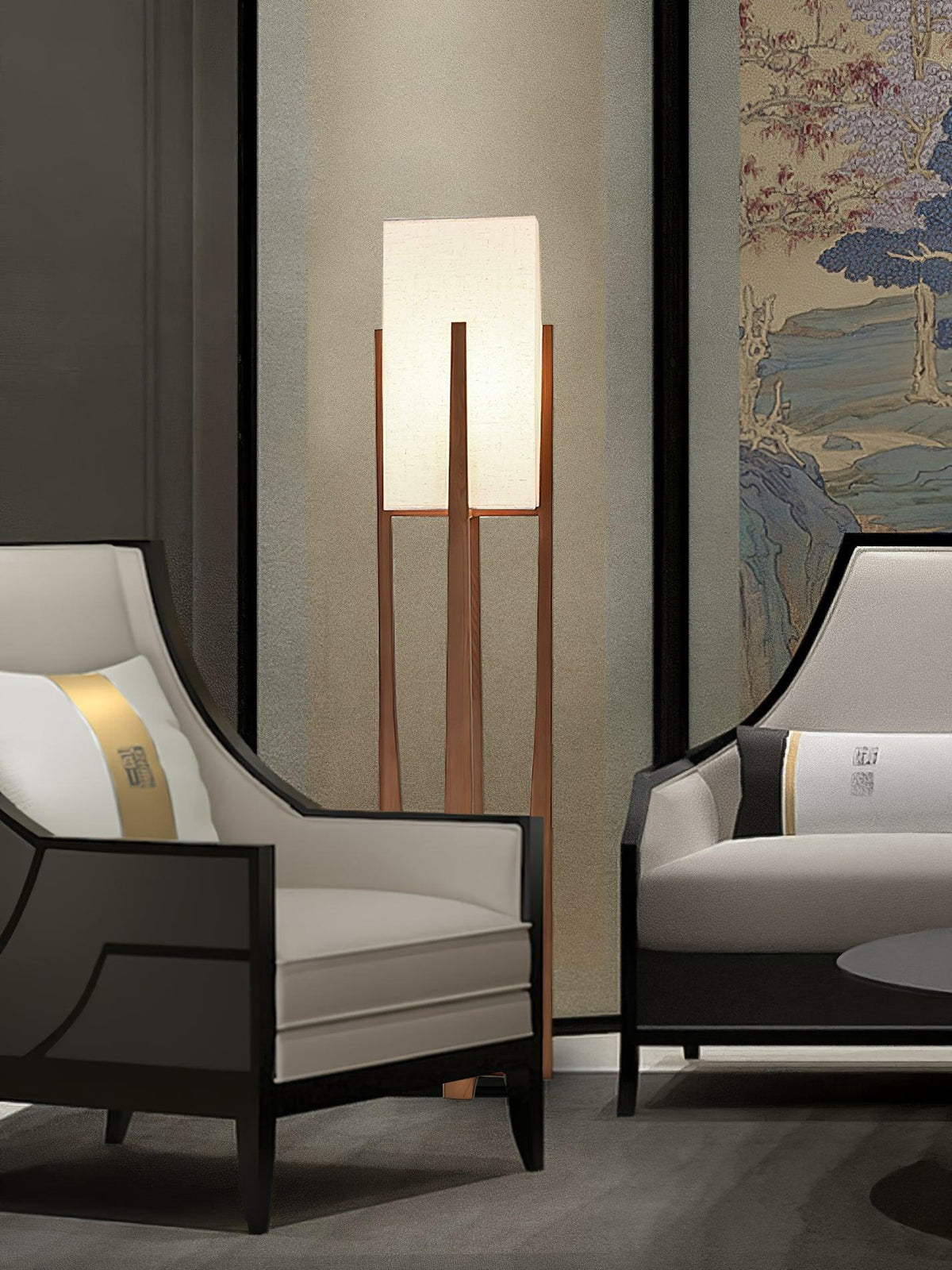 Syleia vloerlamp van hout modern