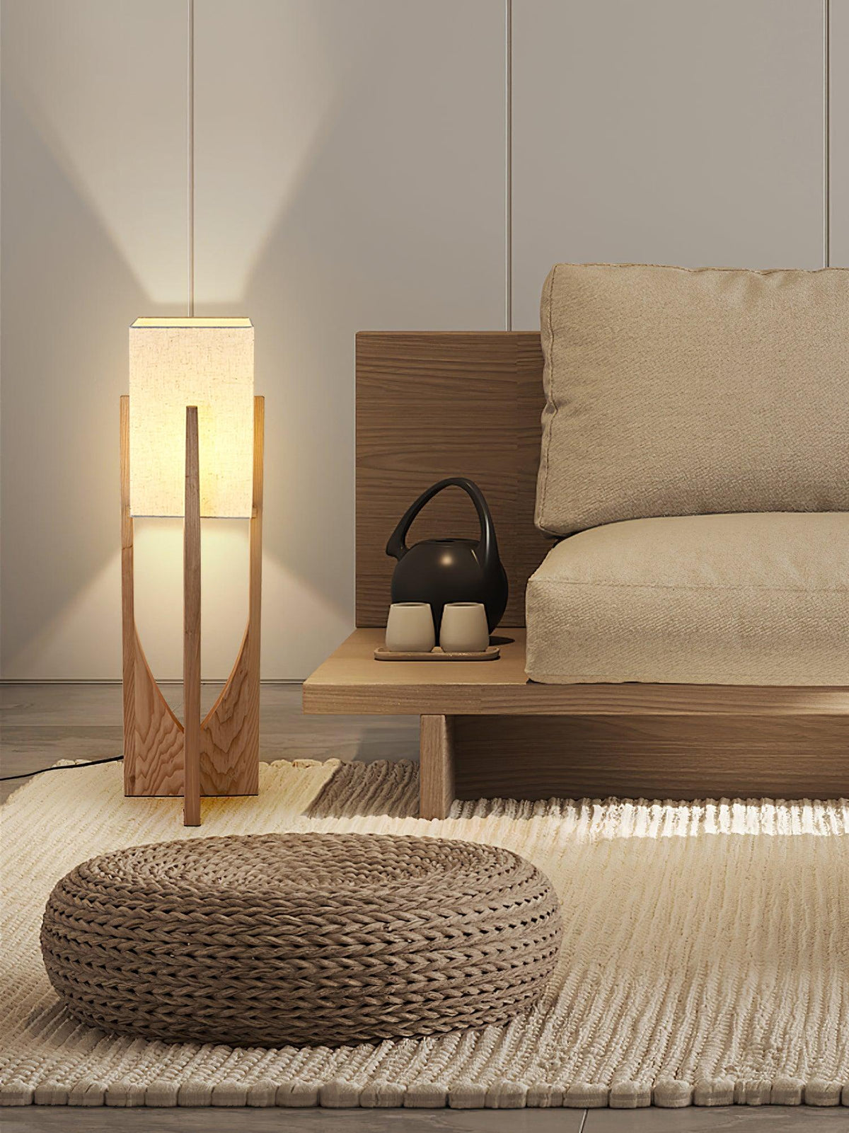 Syleia vloerlamp van hout modern