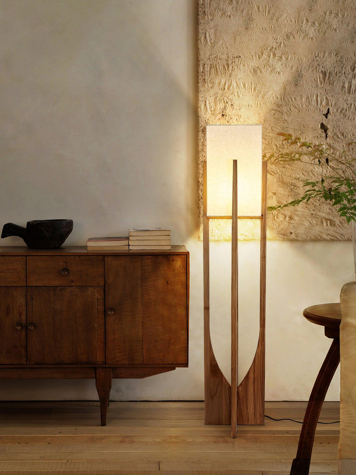 Syleia vloerlamp van hout modern