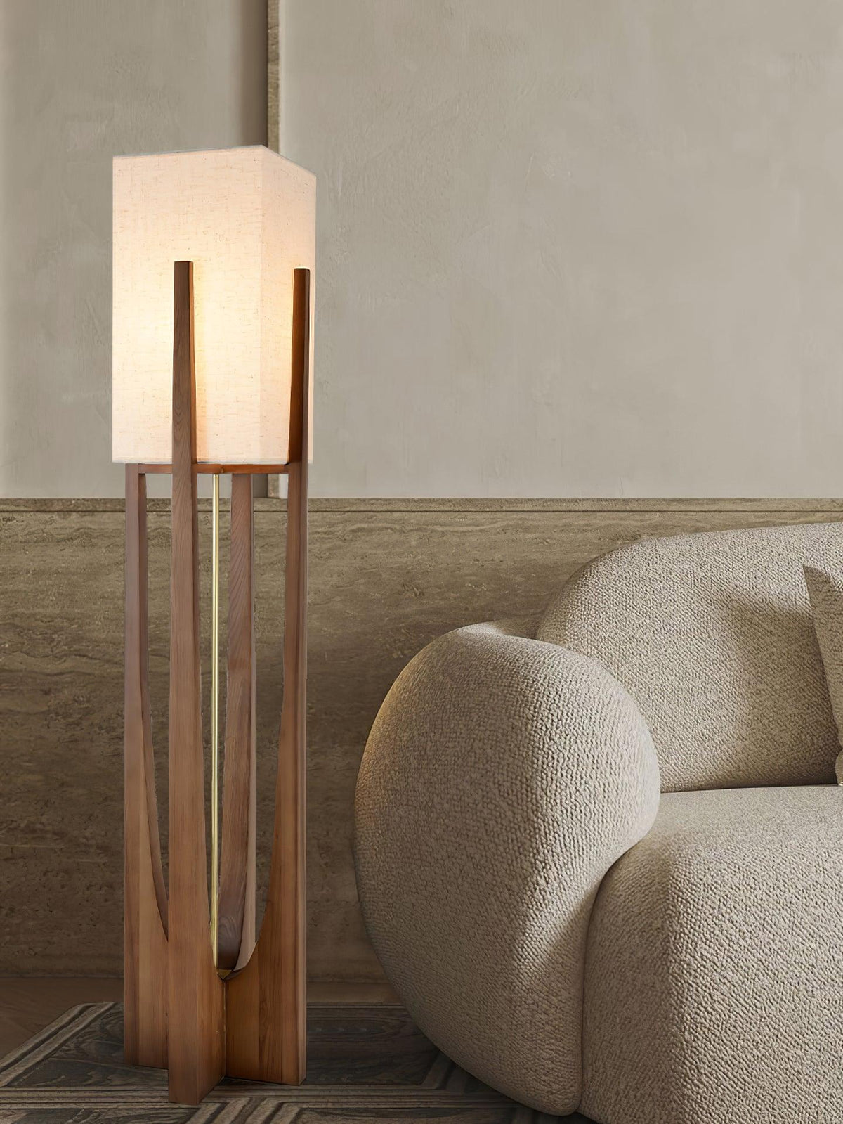 Syleia vloerlamp van hout modern