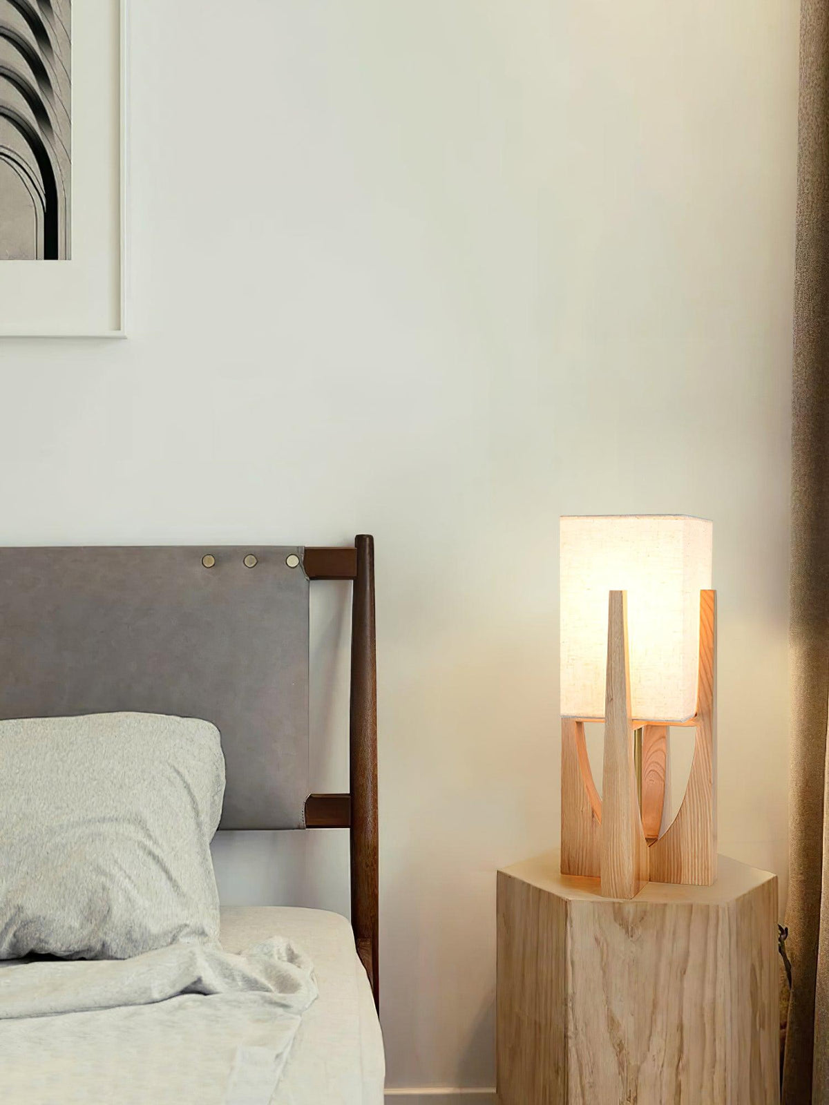 Syleia vloerlamp van hout modern