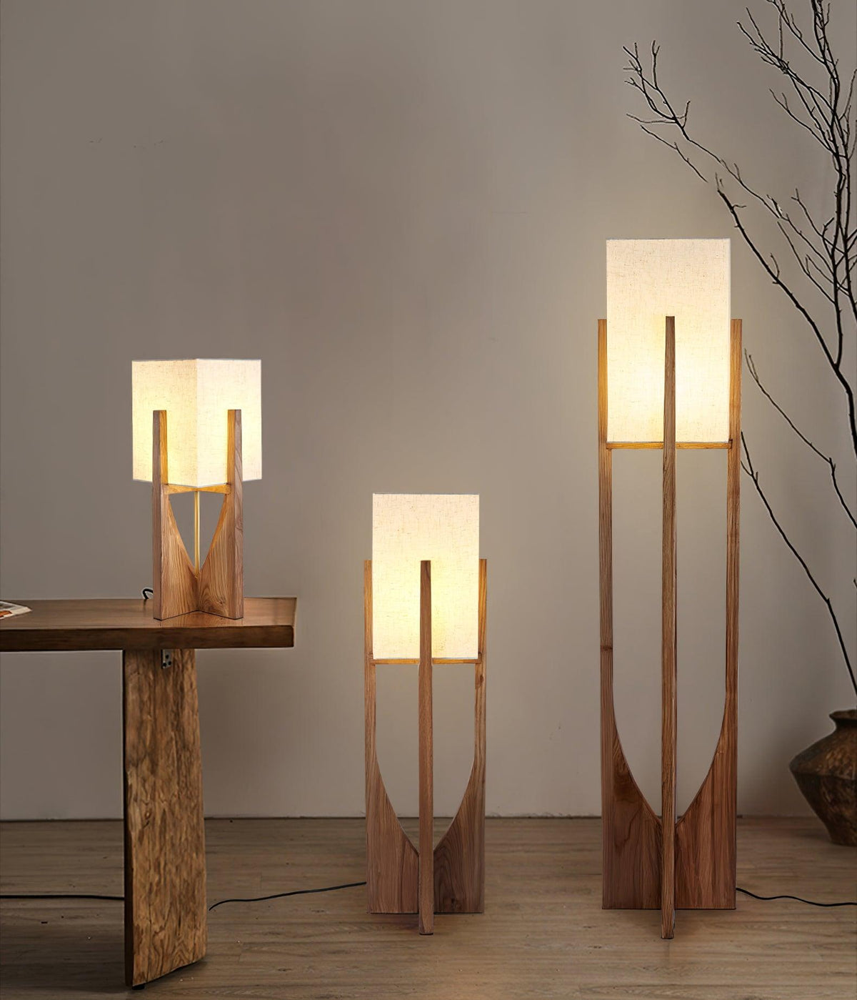 Syleia vloerlamp van hout modern