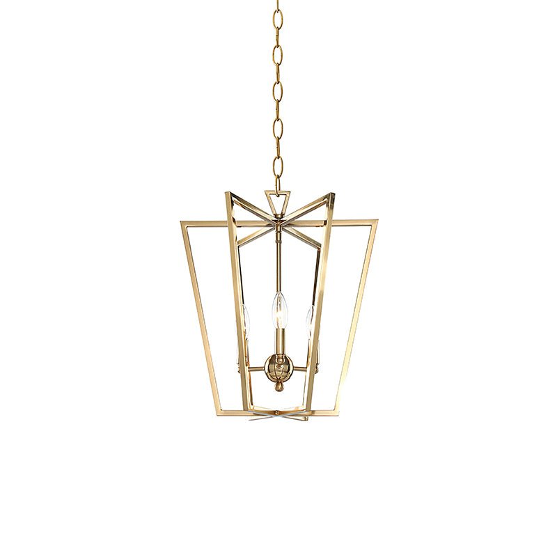 Niroxa kroonluchter met lantern frame goudkleurig