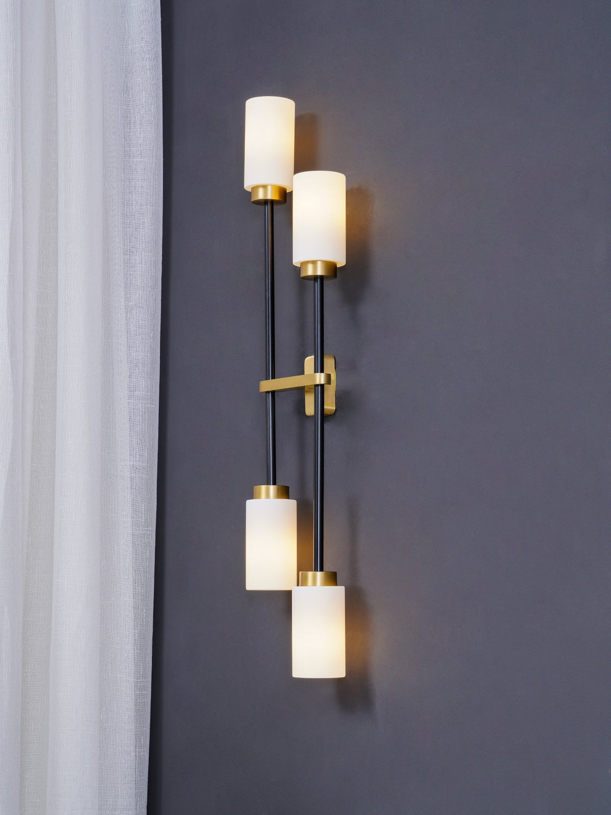 Tekas wandlamp Cilinder glas Lineair