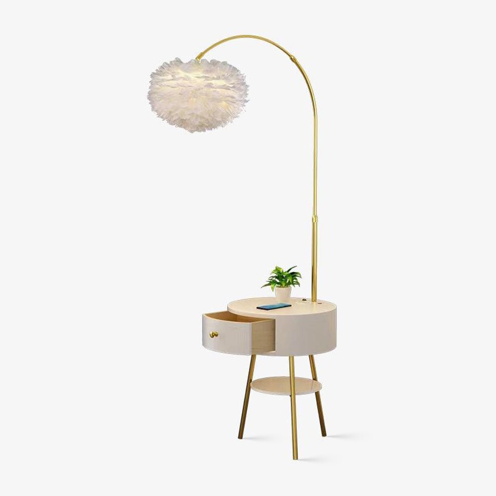 Navoic Marmer Hout Vloerlamp