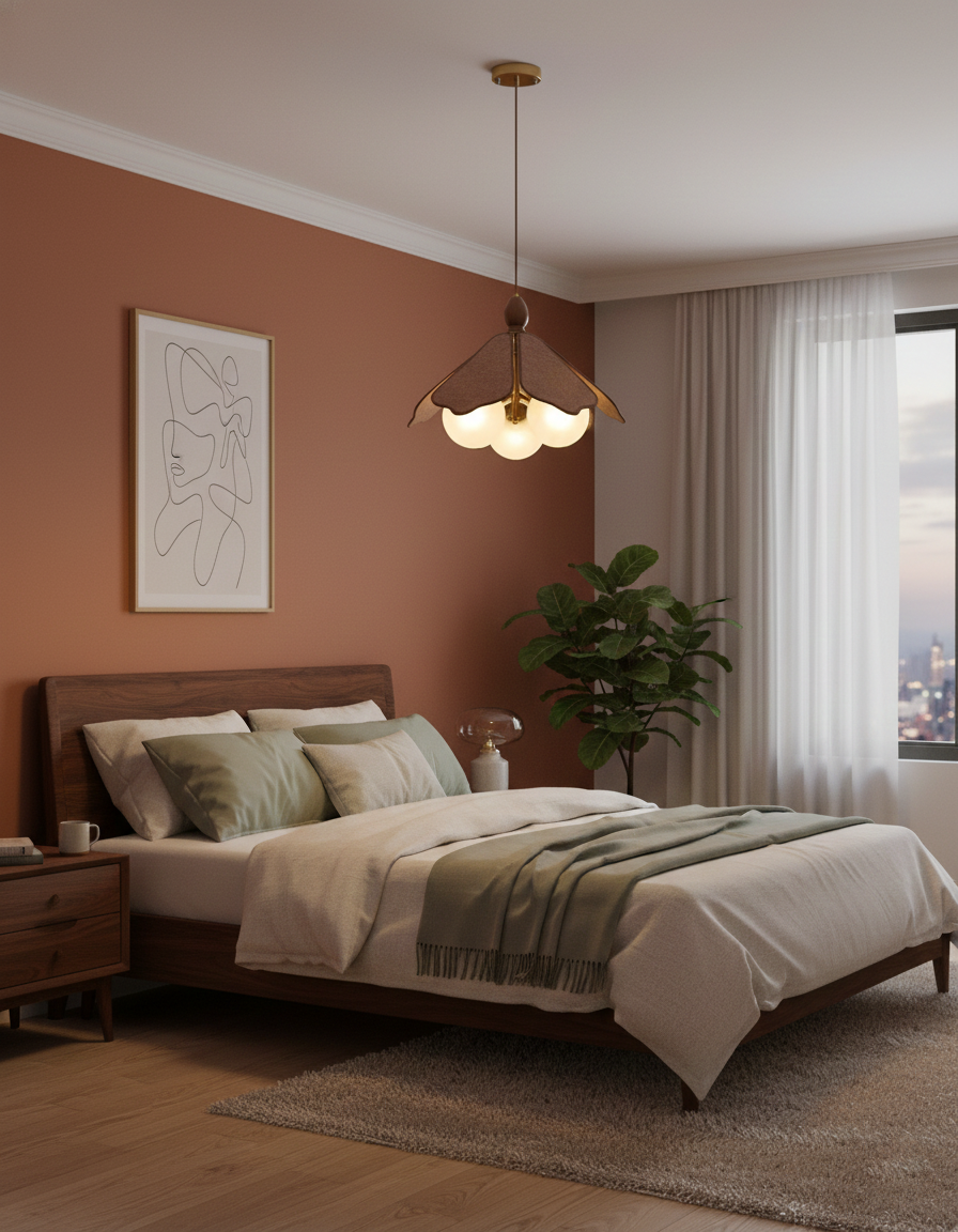 Miraise hanglamp van walnootkleurig hout