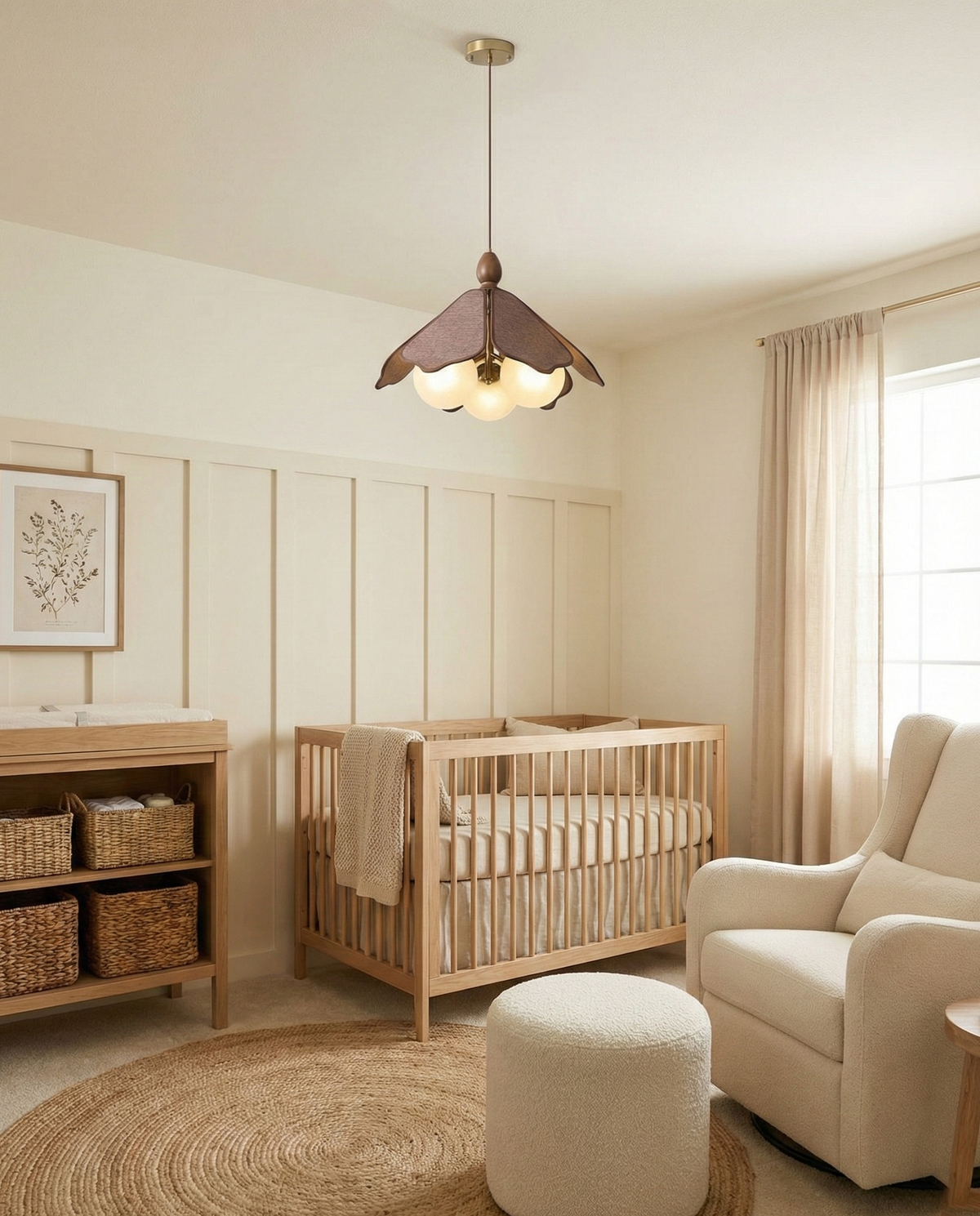 Miraise hanglamp van walnootkleurig hout