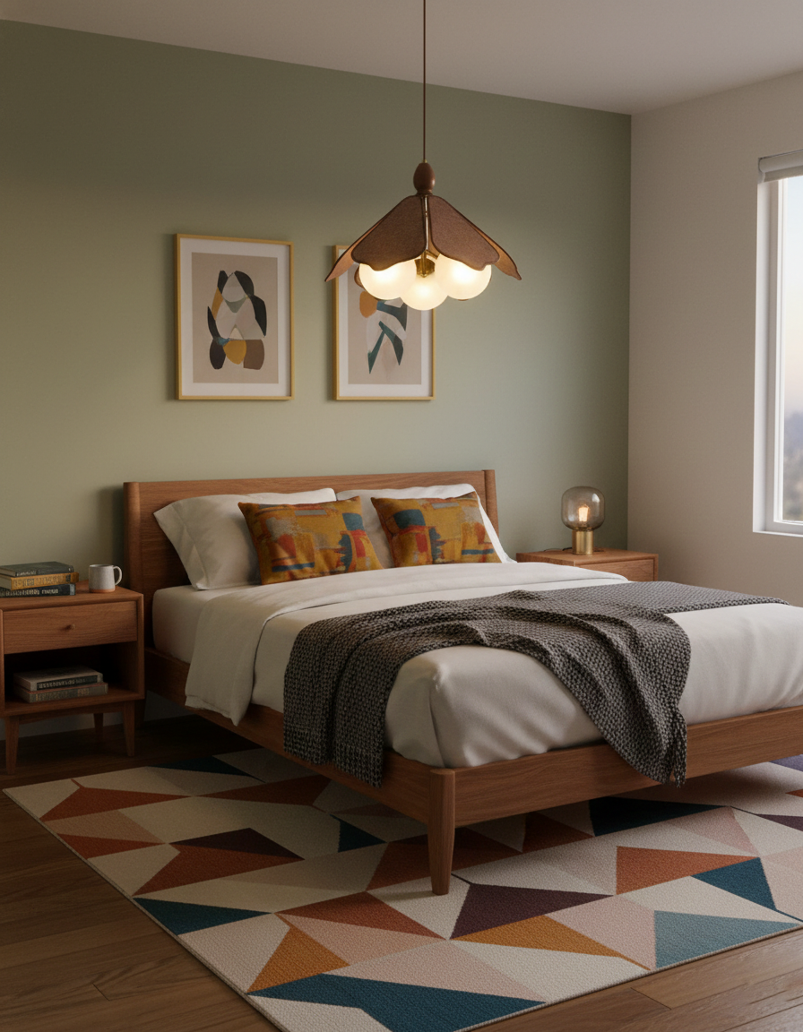 Miraise hanglamp van walnootkleurig hout
