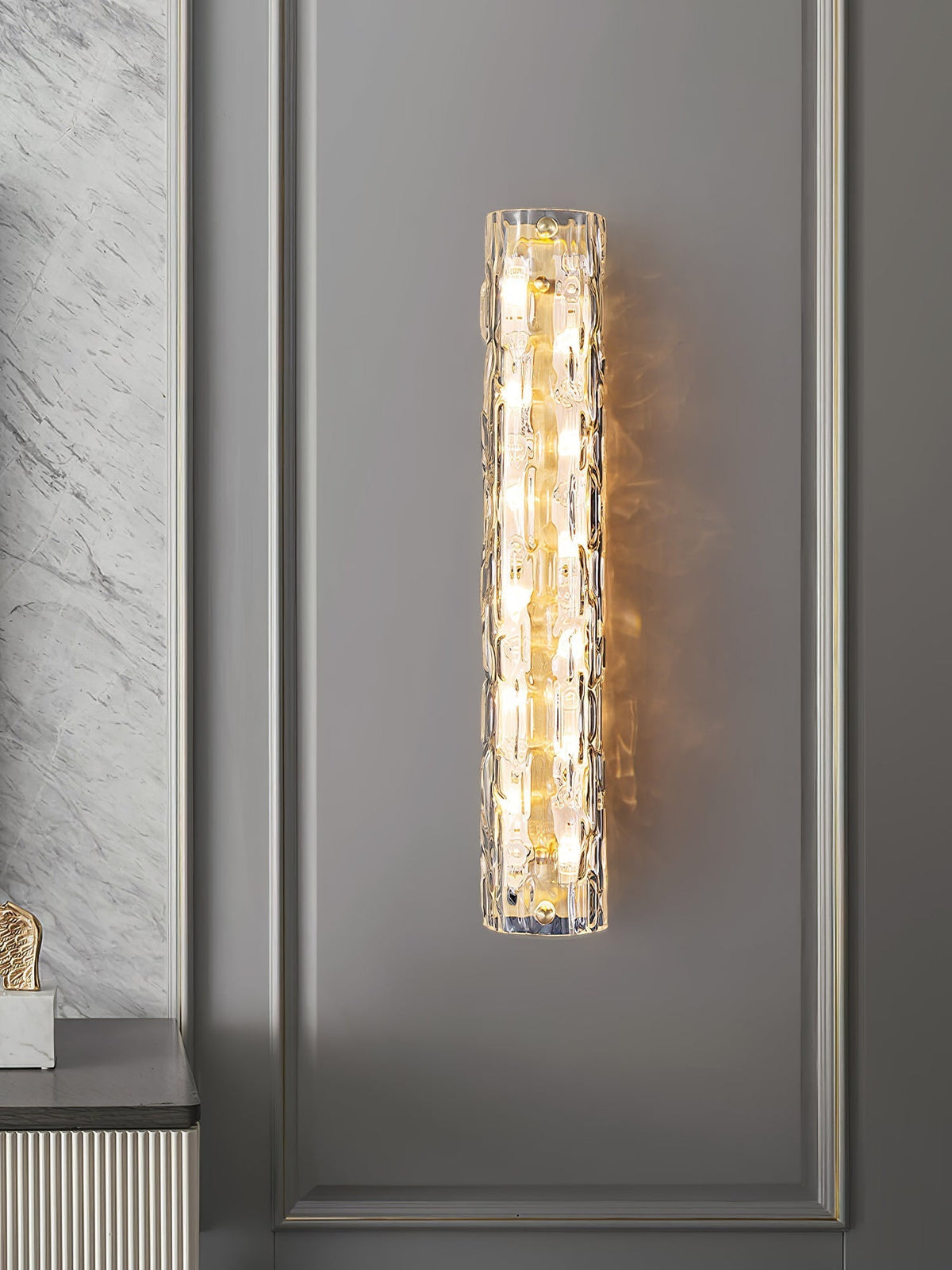 Bexley messing glas glamoureus wandlamp