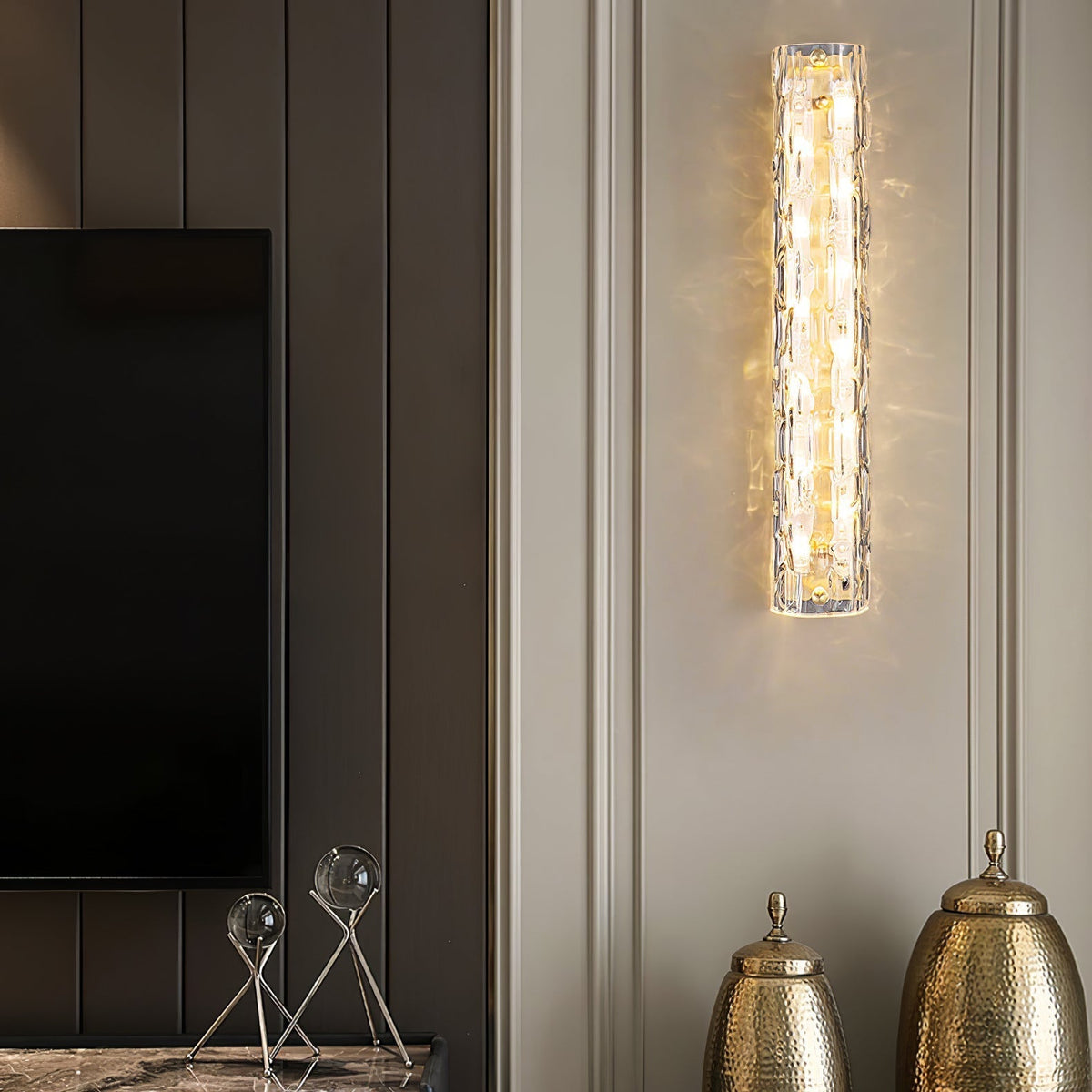 Bexley messing glas glamoureus wandlamp