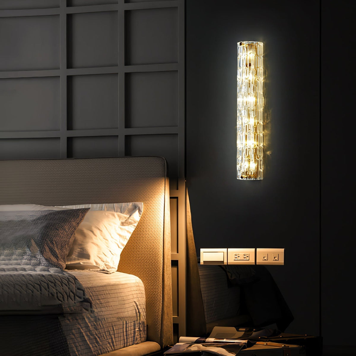 Bexley messing glas glamoureus wandlamp