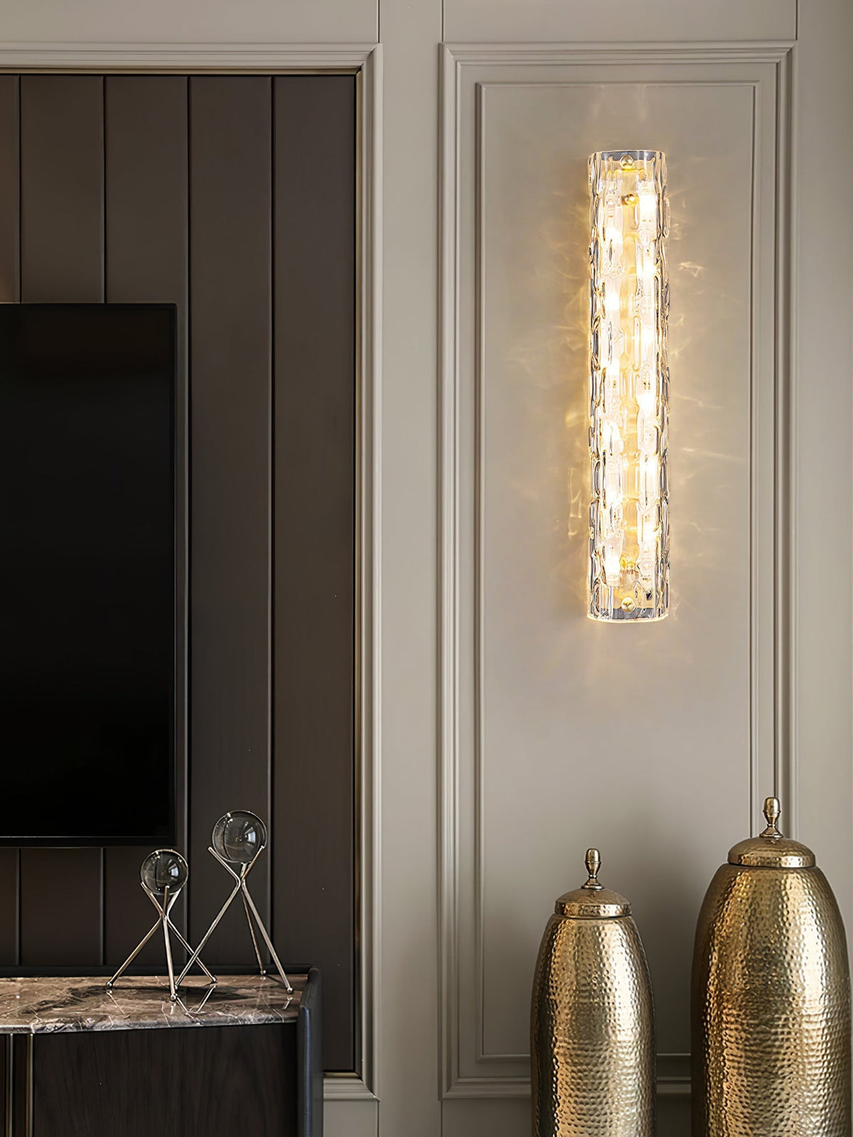 Bexley messing glas glamoureus wandlamp