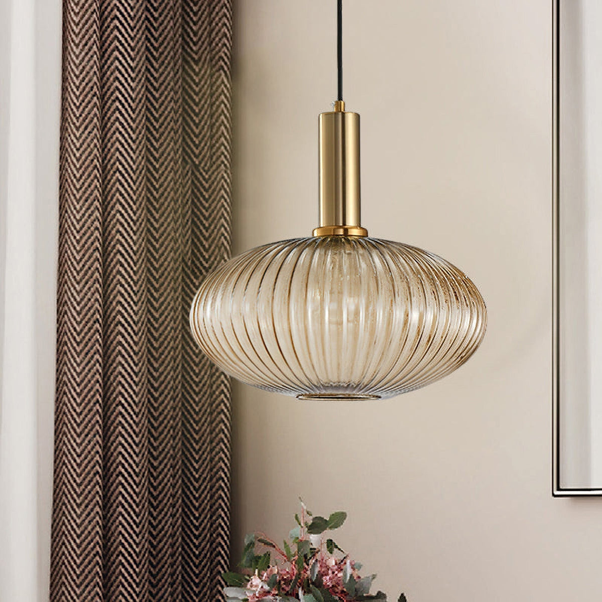 Viremont hanglamp van glas met ribbelglas