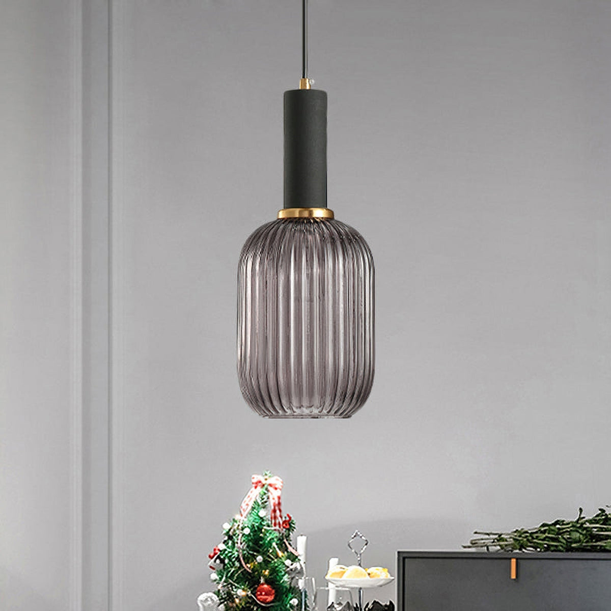 Viremont hanglamp van glas met ribbelglas