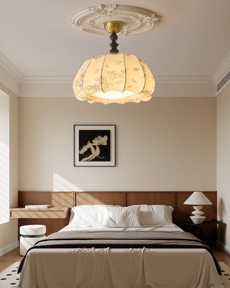 Fleurina Premium Noordse kunst houten katoenen plafondlamp