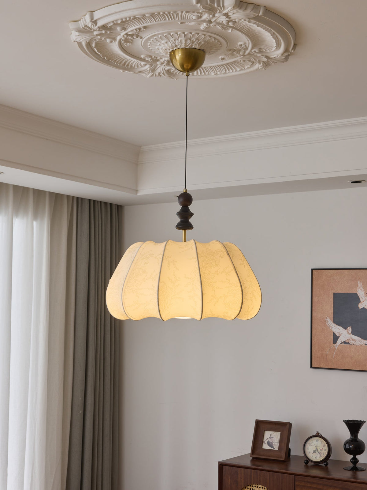 Asolira elegantie Vintage Houten hanglamp