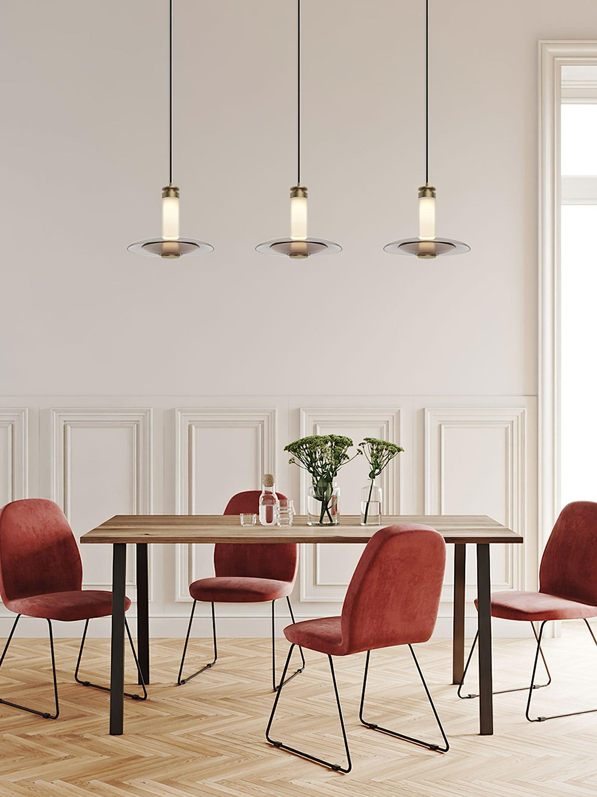 Borian glazen futuristische hanglamp