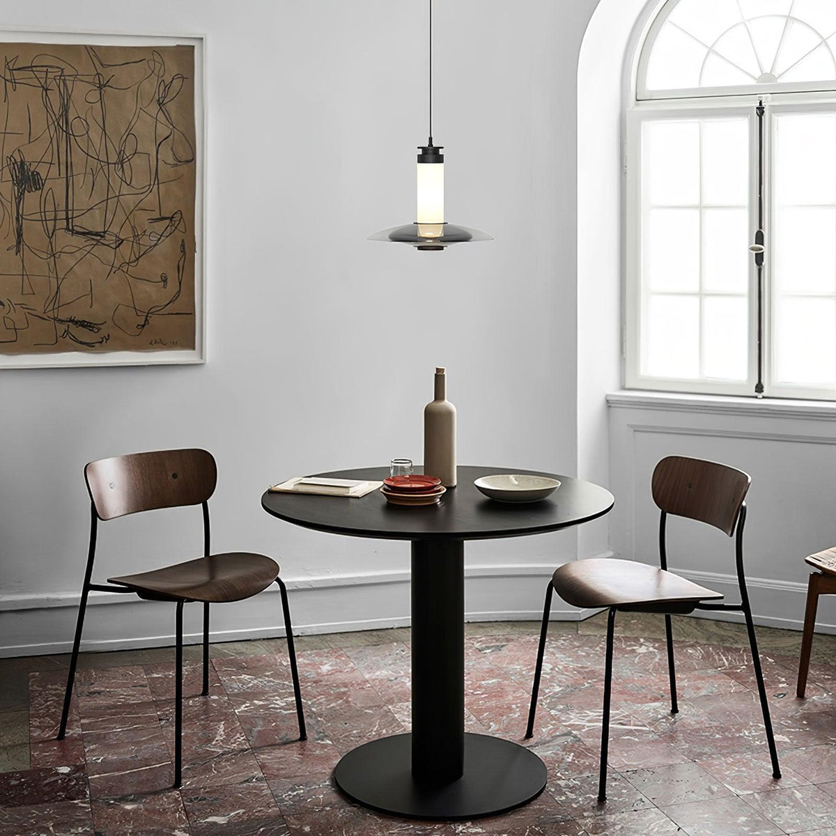 Borian glazen futuristische hanglamp