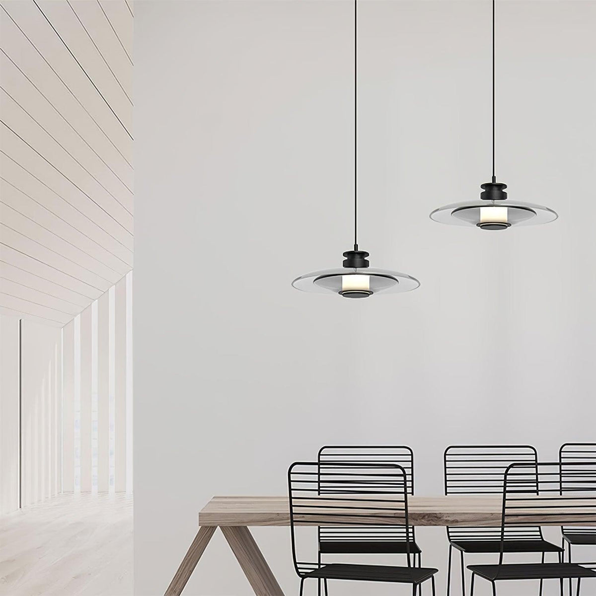 Borian glazen futuristische hanglamp