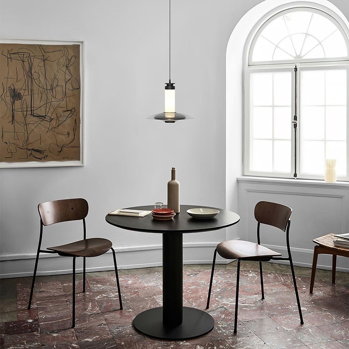 Borian glazen futuristische hanglamp