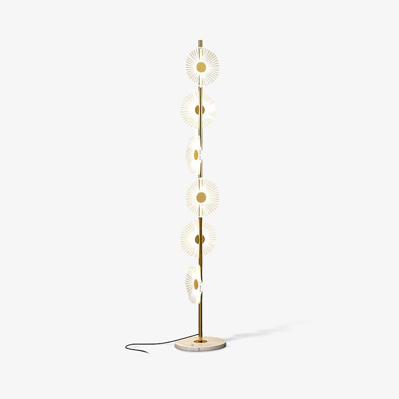 Petaira vloerlamp van marmer in goudkleurige afwerking
