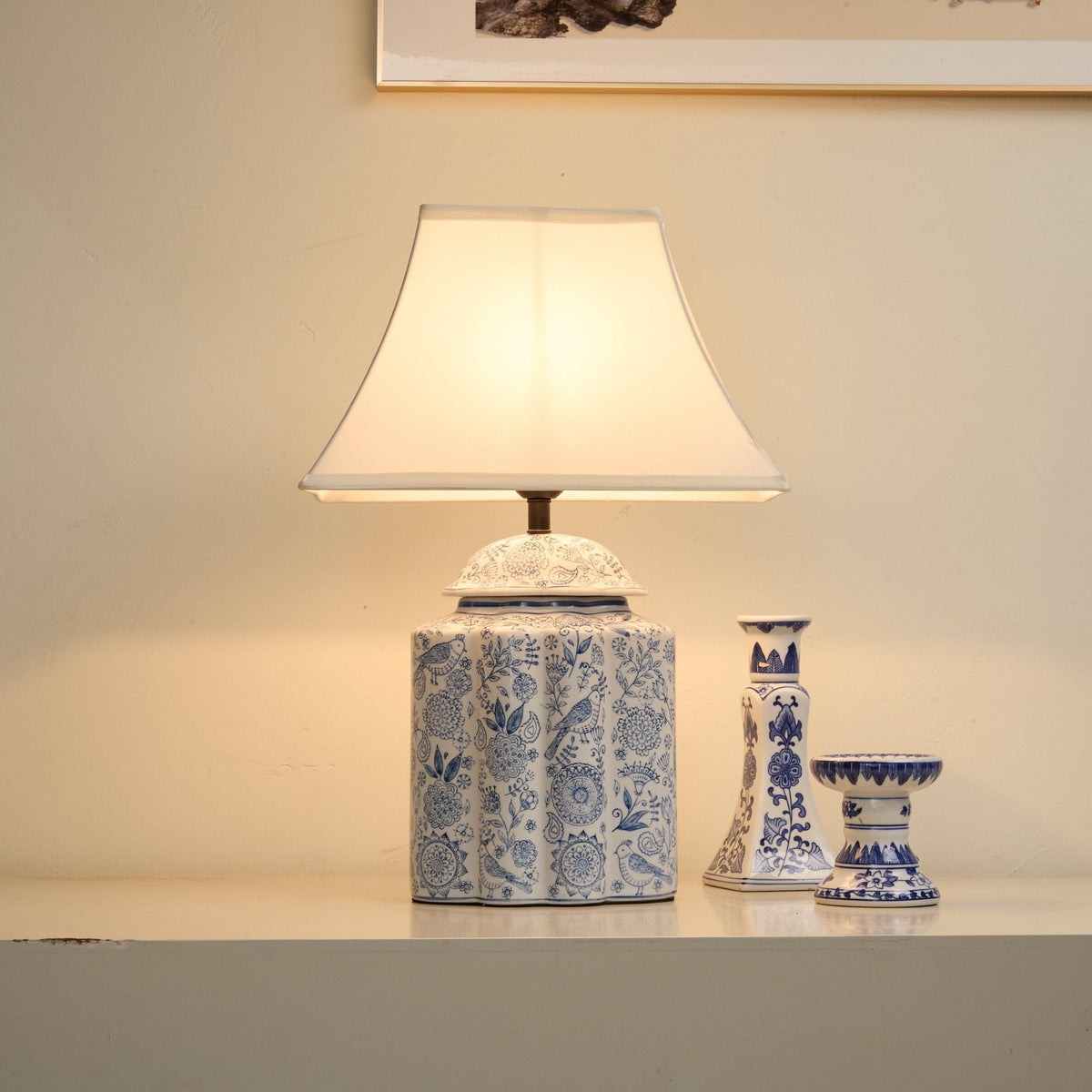 Marcellin Floral Bird Jar tafellamp