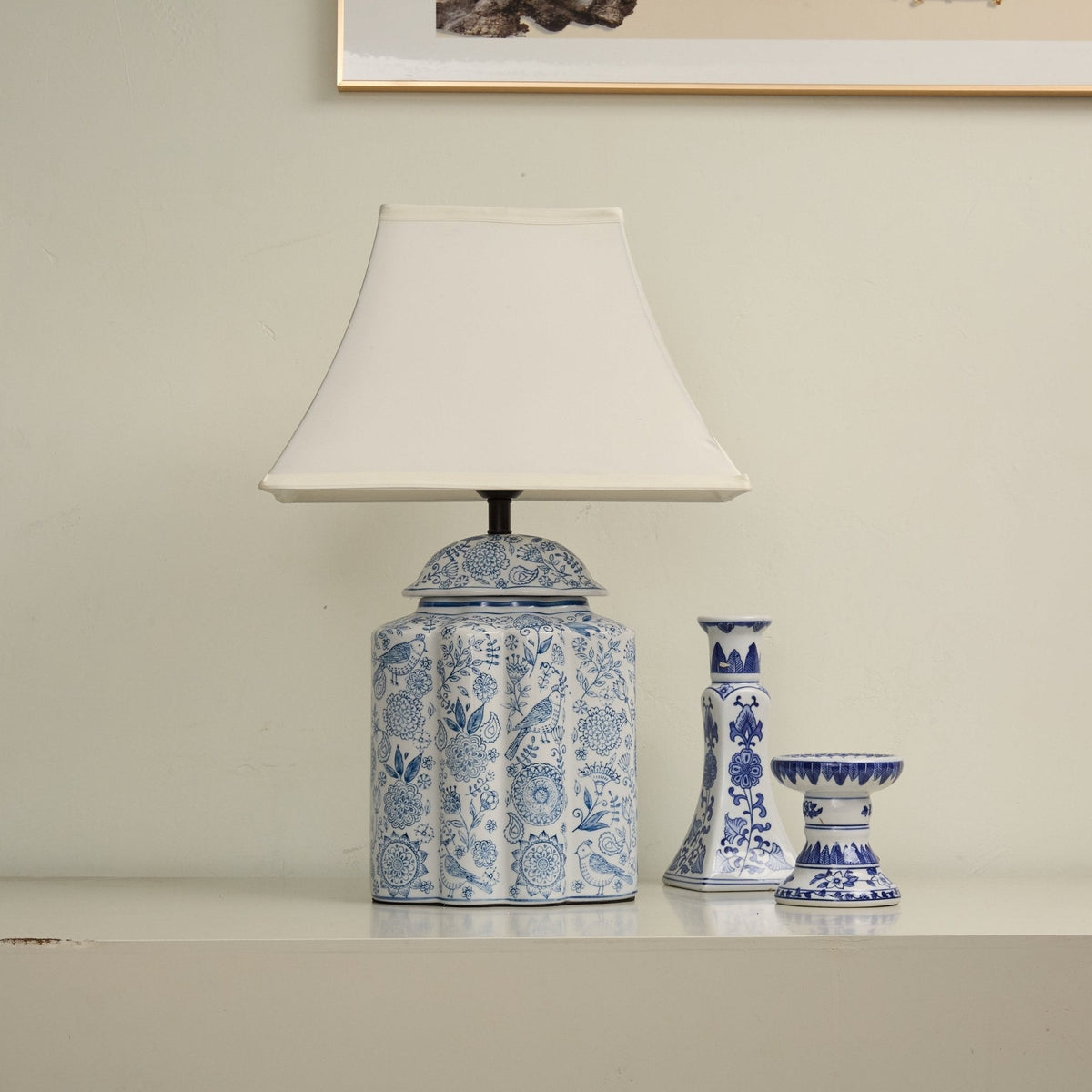 Marcellin Floral Bird Jar tafellamp