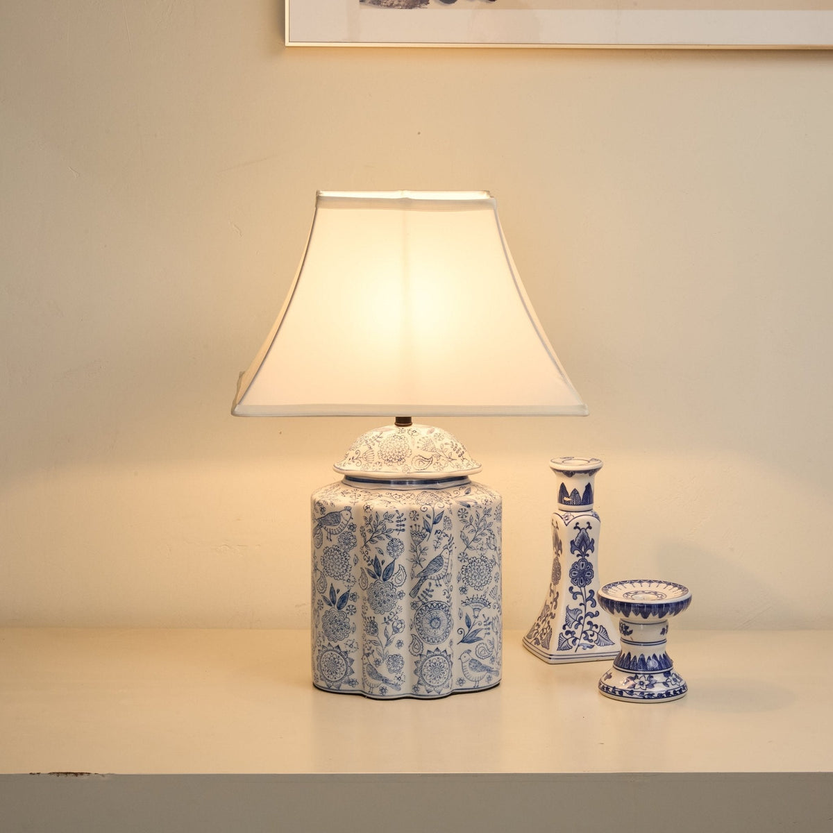 Marcellin Floral Bird Jar tafellamp
