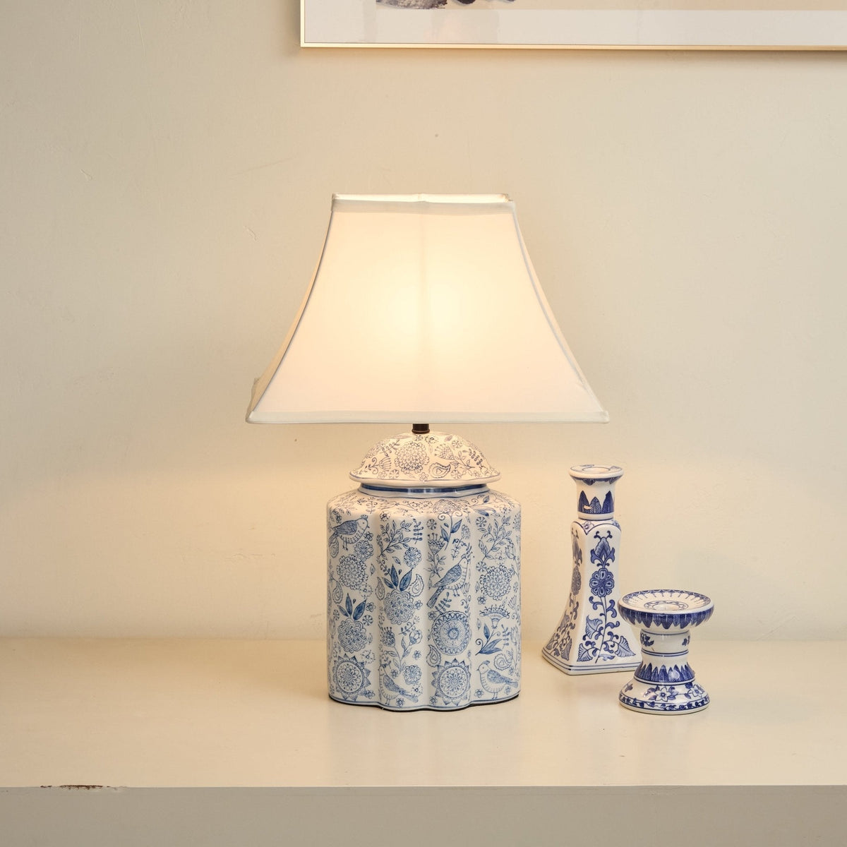 Marcellin Floral Bird Jar tafellamp