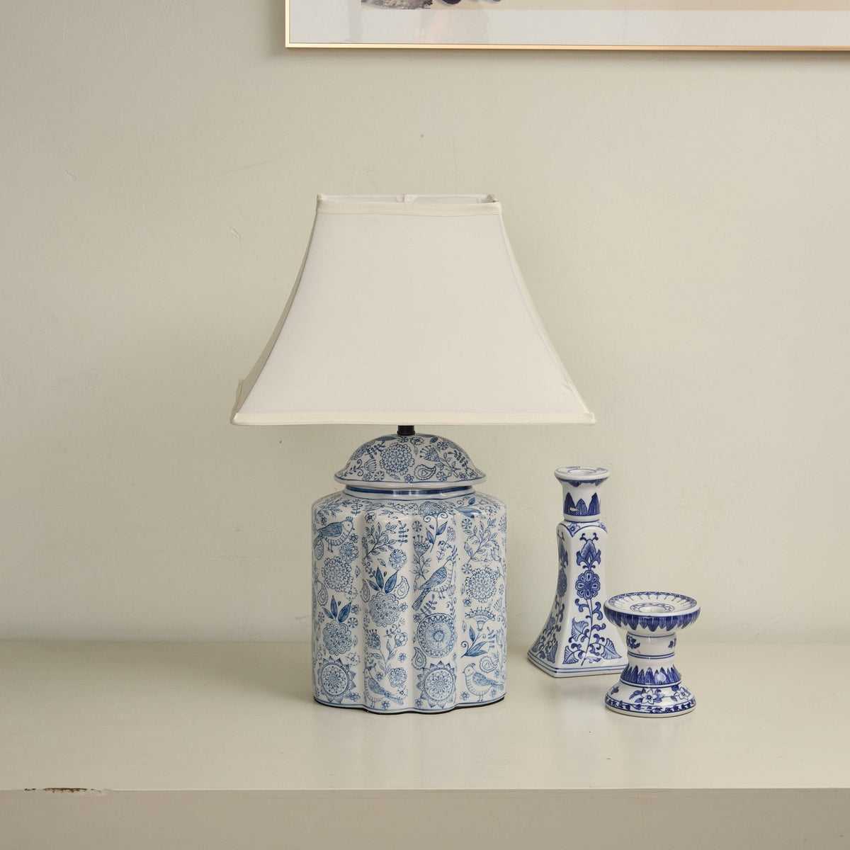Marcellin Floral Bird Jar tafellamp