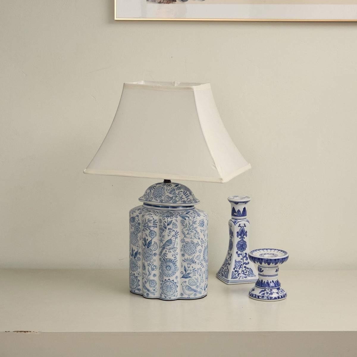 Marcellin Floral Bird Jar tafellamp