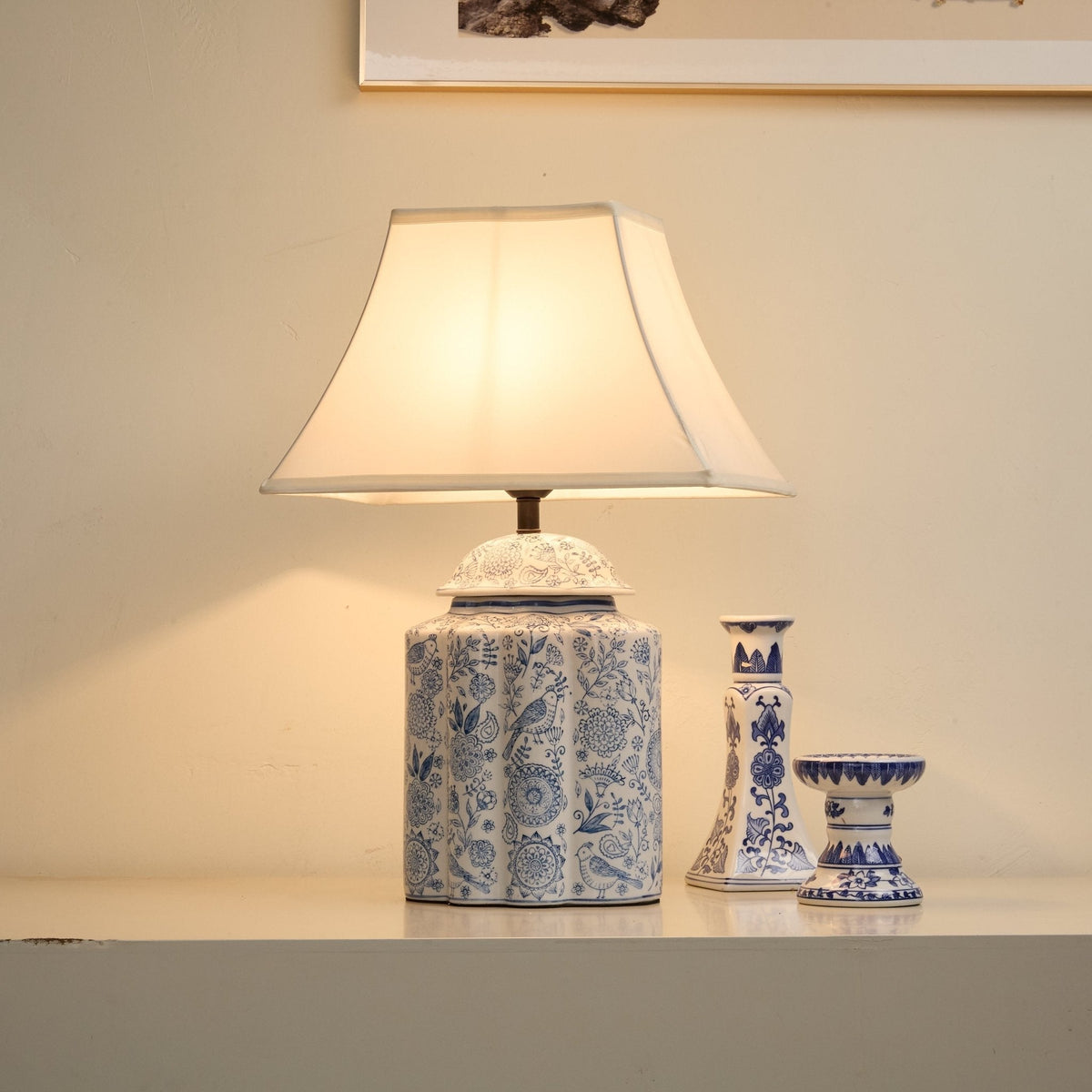 Marcellin Floral Bird Jar tafellamp