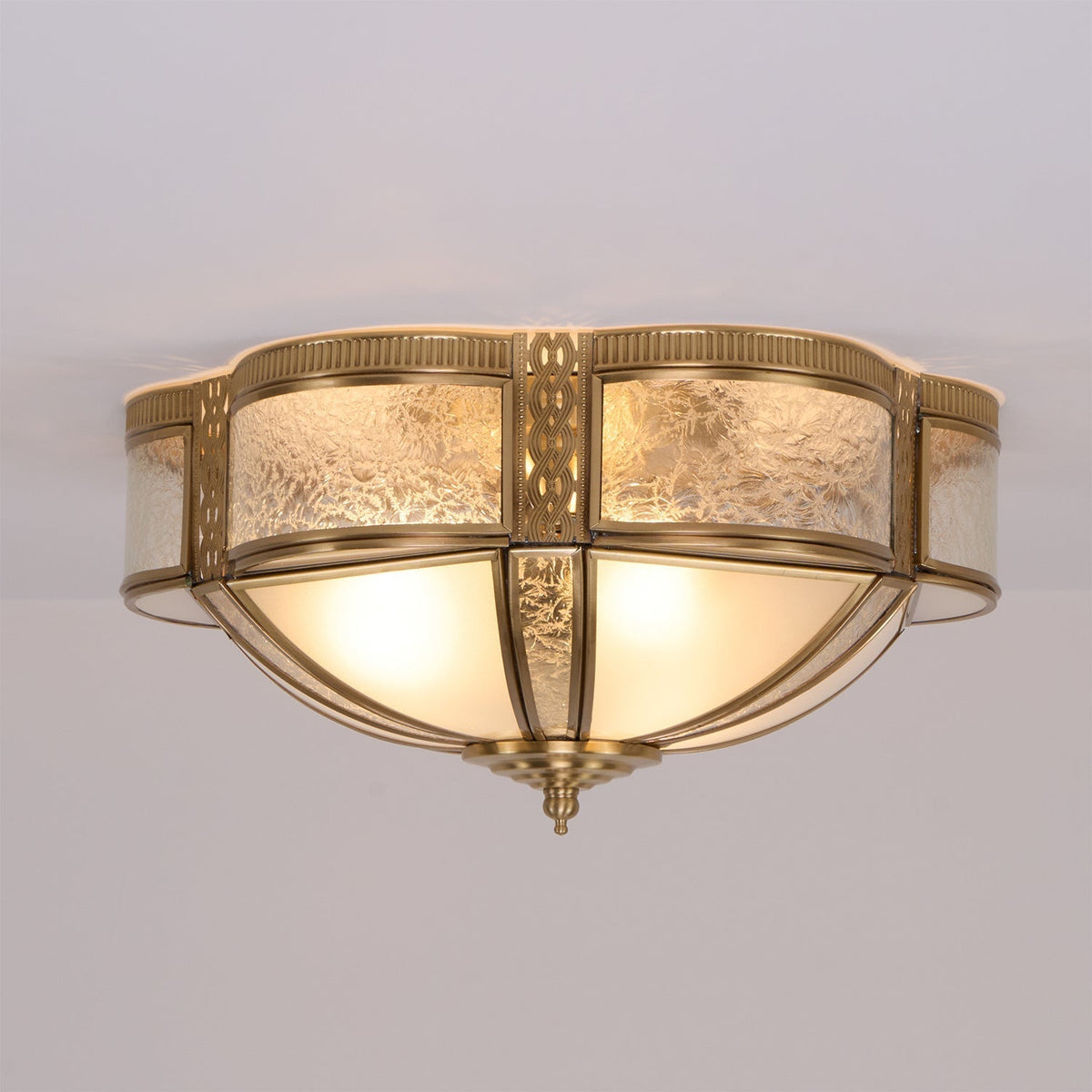 Xaris Bloemmotief messing vloerlamp