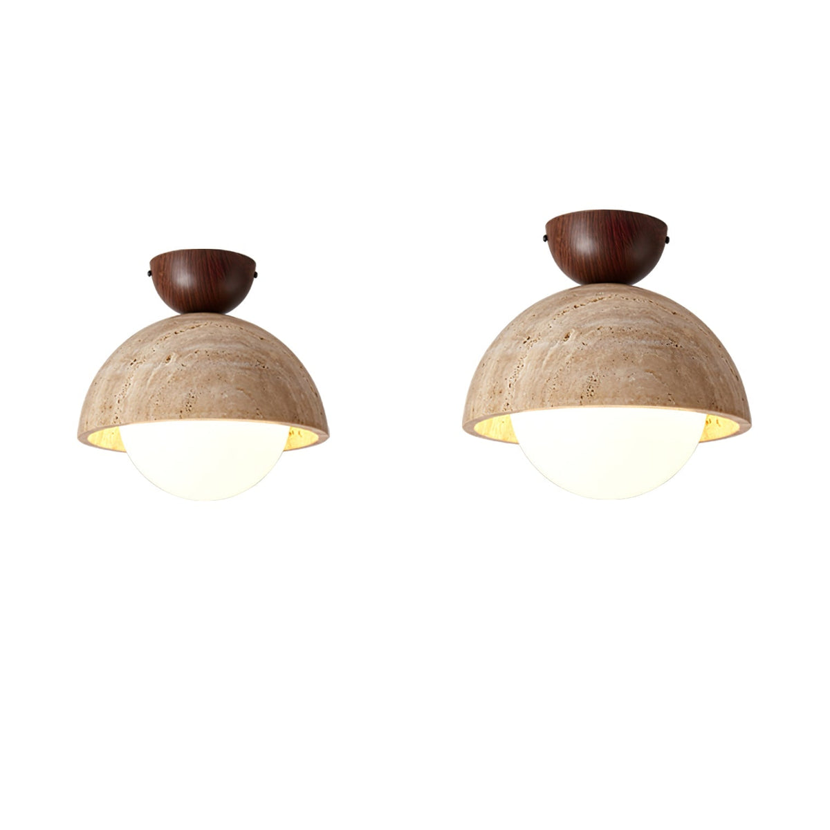Serireon plafondlamp van geel travertin
