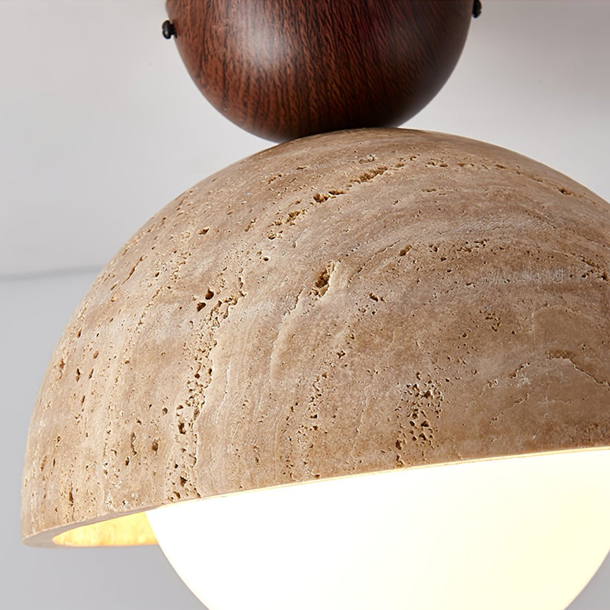 Serireon plafondlamp van geel travertin