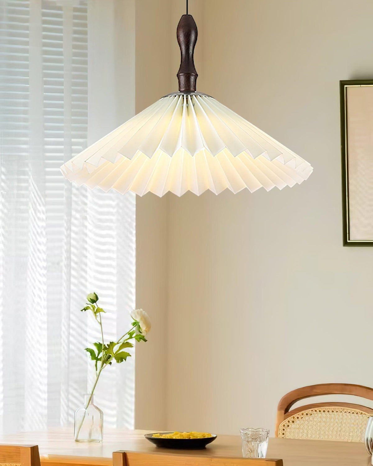 Petal hanglamp van hout met bloemblaadjes