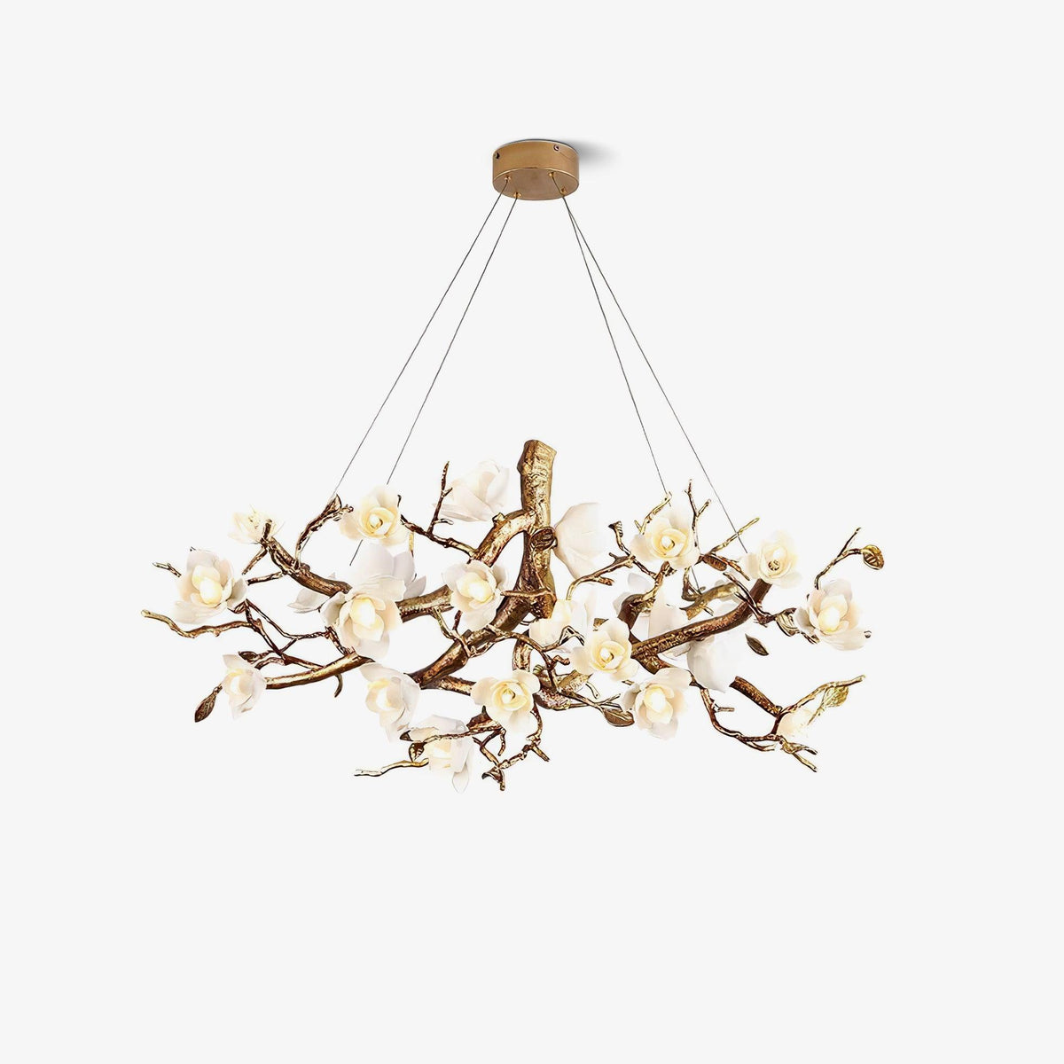 Tominex Postmodern luxe Flower Bloom Branch messing keramische Kroonluchter