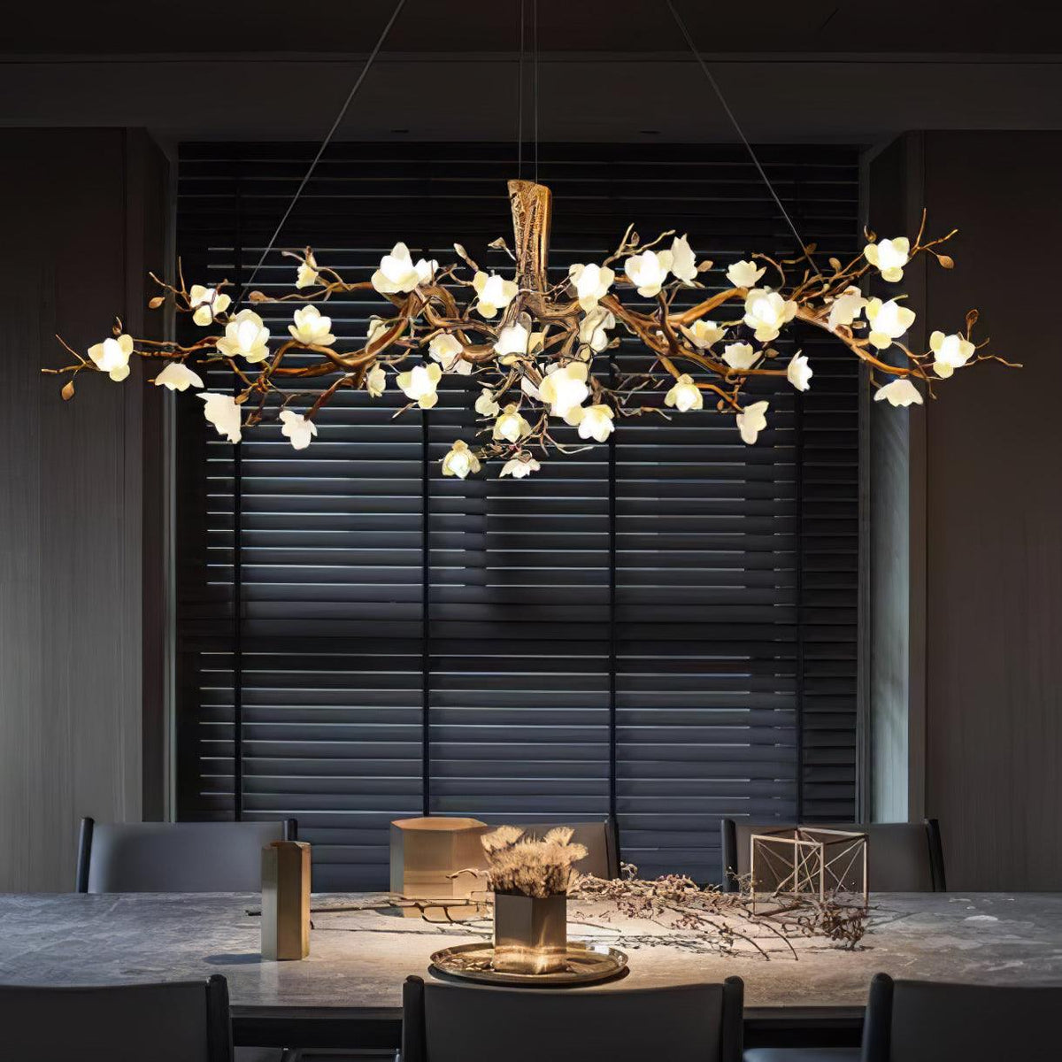 Tominex Postmodern luxe Flower Bloom Branch messing keramische Kroonluchter