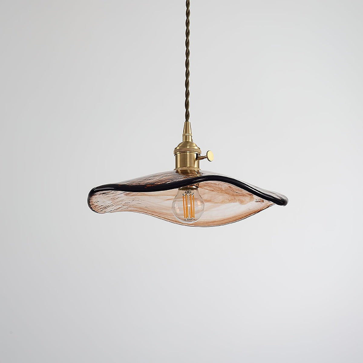 Celorise hanglamp van bruin glas met luxe ontwerp