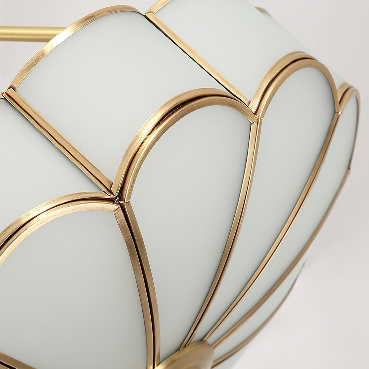 Levenor plafondlamp van matglas met bloemblaadjes en messing afwerking