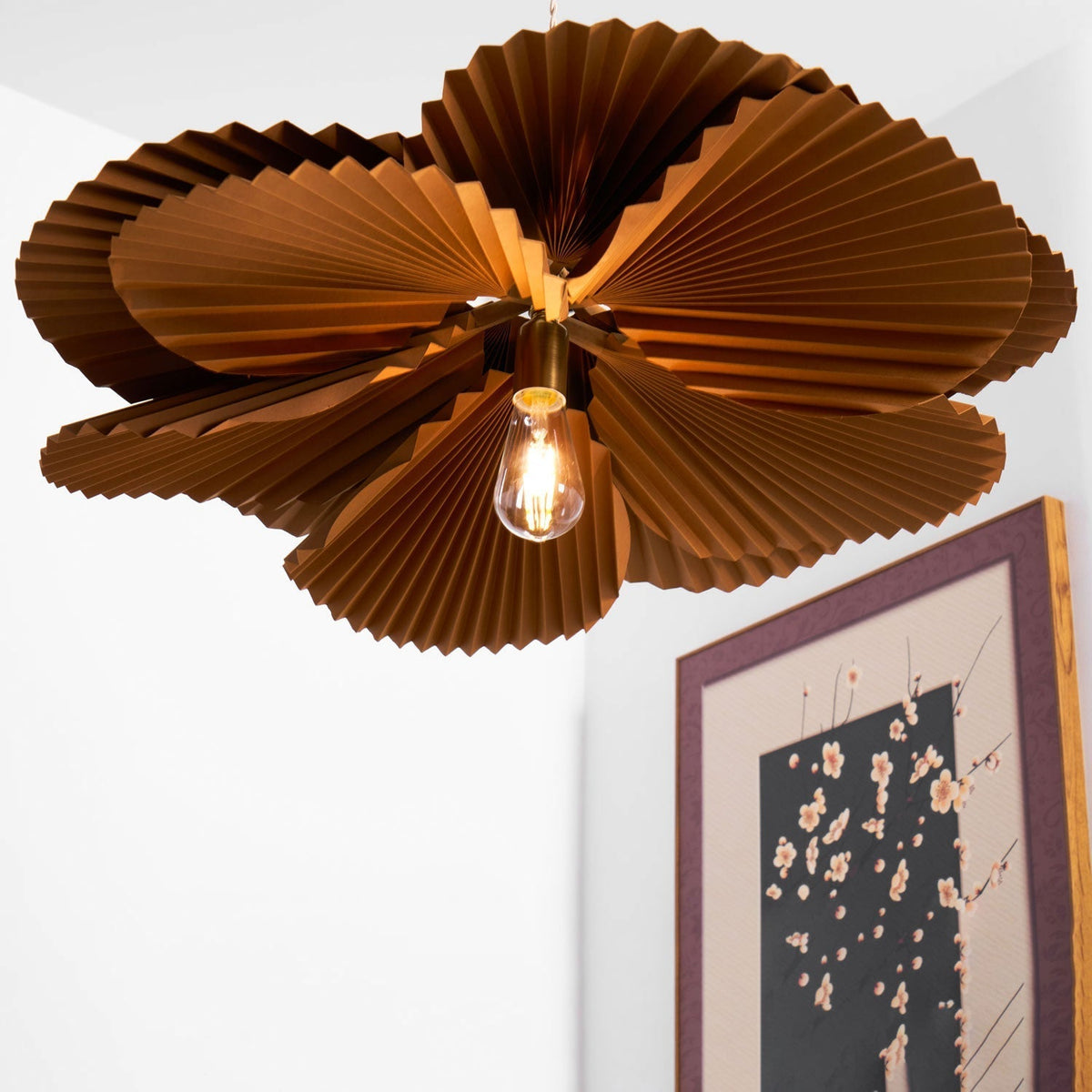 Wilto hanglamp lotusblad van gevouwen papier met bloemvorm