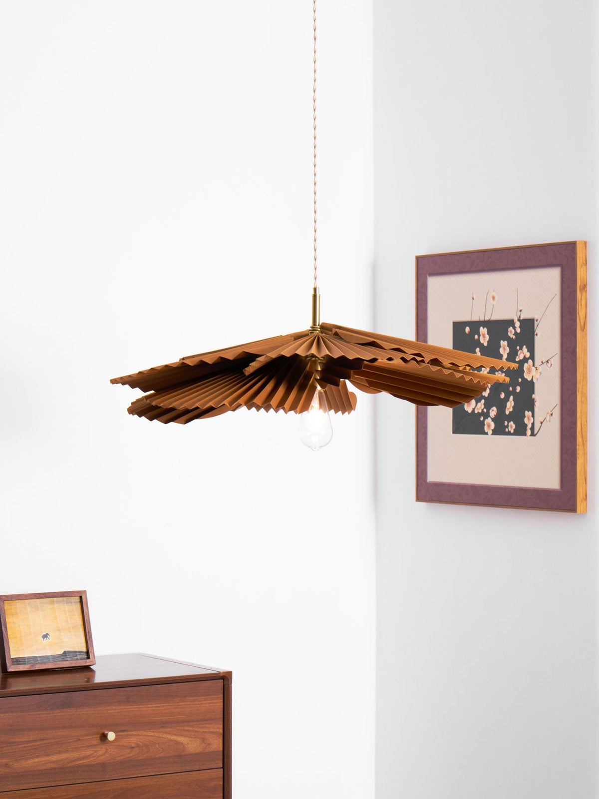 Wilto hanglamp lotusblad van gevouwen papier met bloemvorm