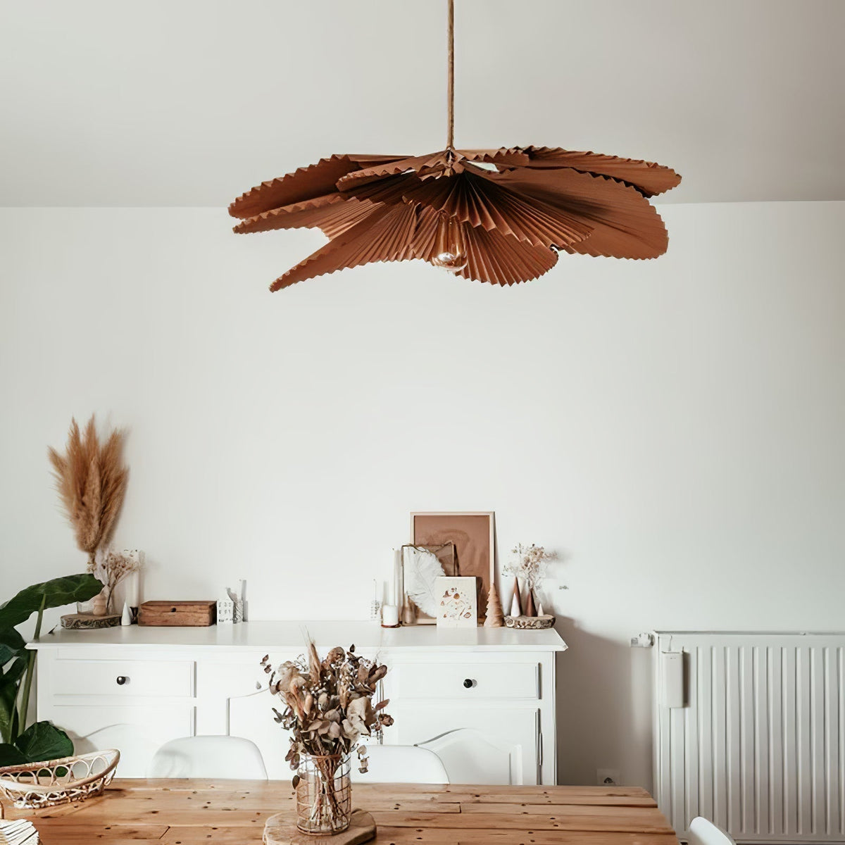 Wilto hanglamp lotusblad van gevouwen papier met bloemvorm