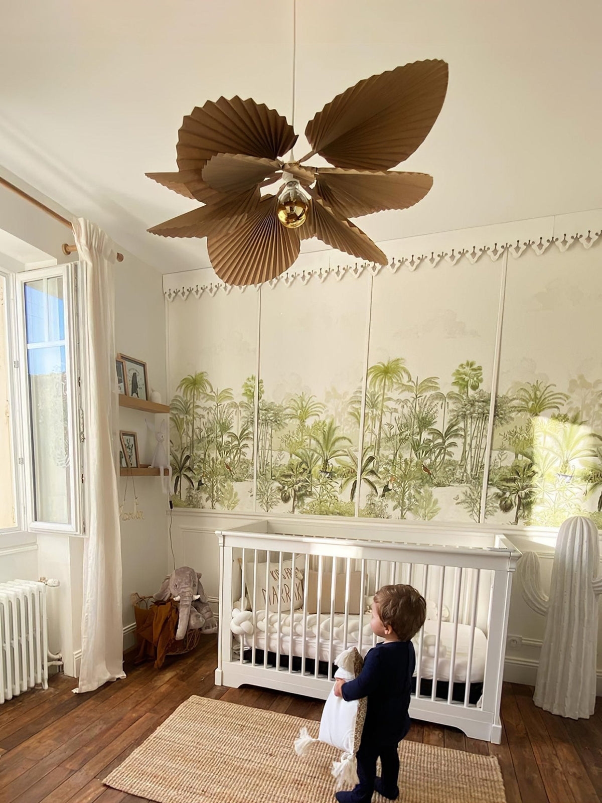 Wilto hanglamp lotusblad van gevouwen papier met bloemvorm