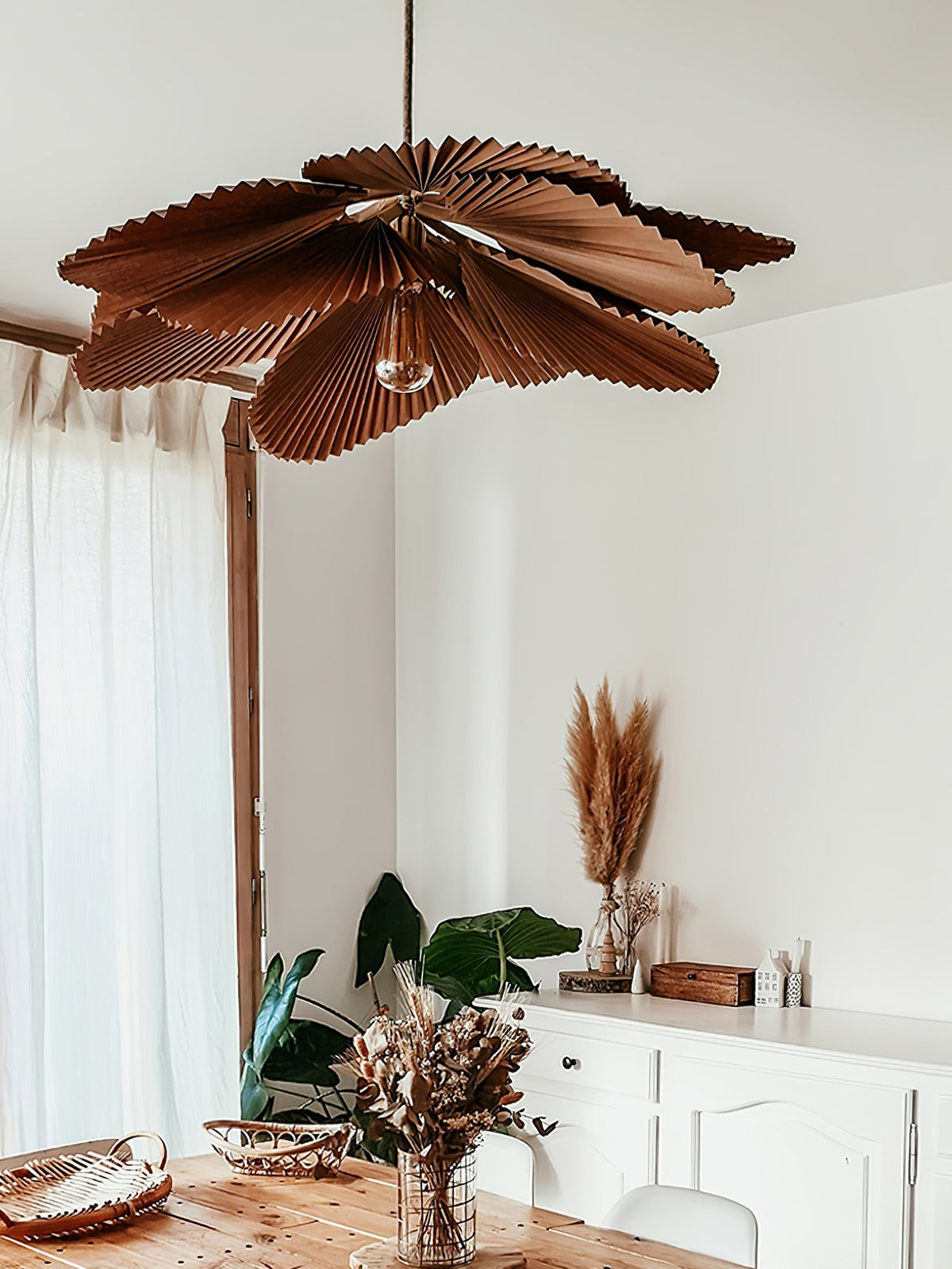 Wilto hanglamp lotusblad van gevouwen papier met bloemvorm