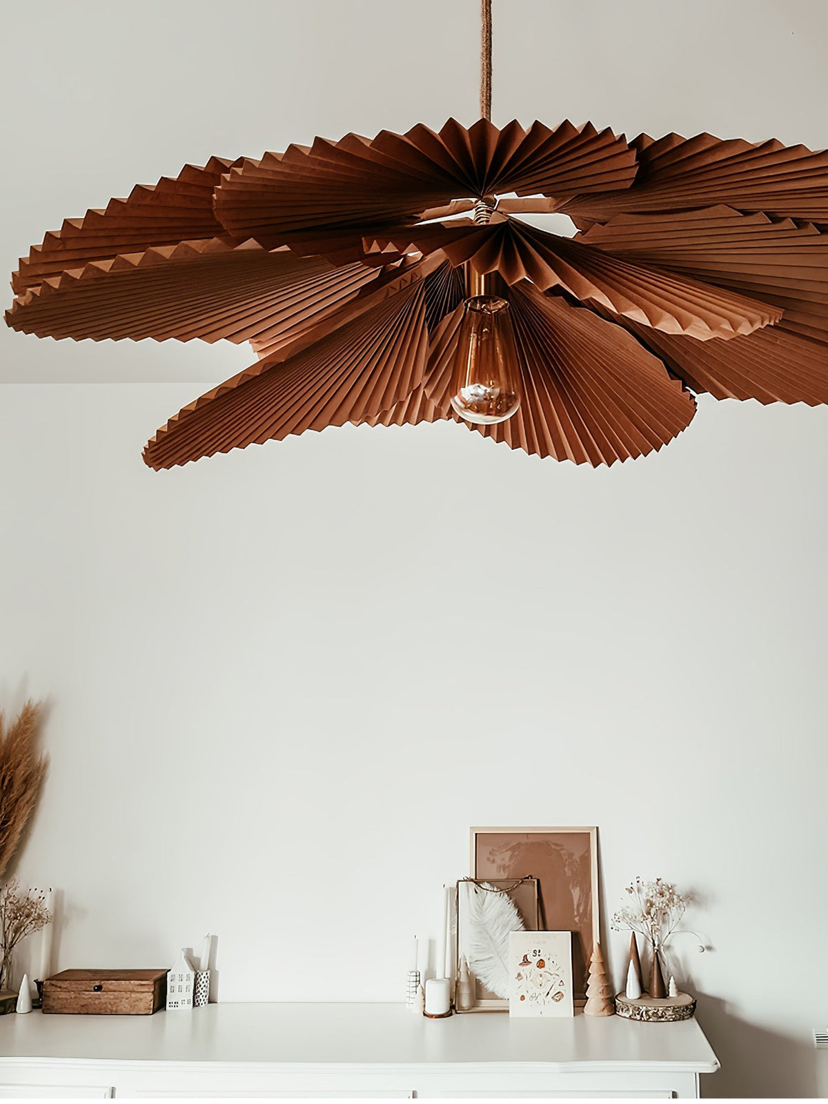 Wilto hanglamp lotusblad van gevouwen papier met bloemvorm