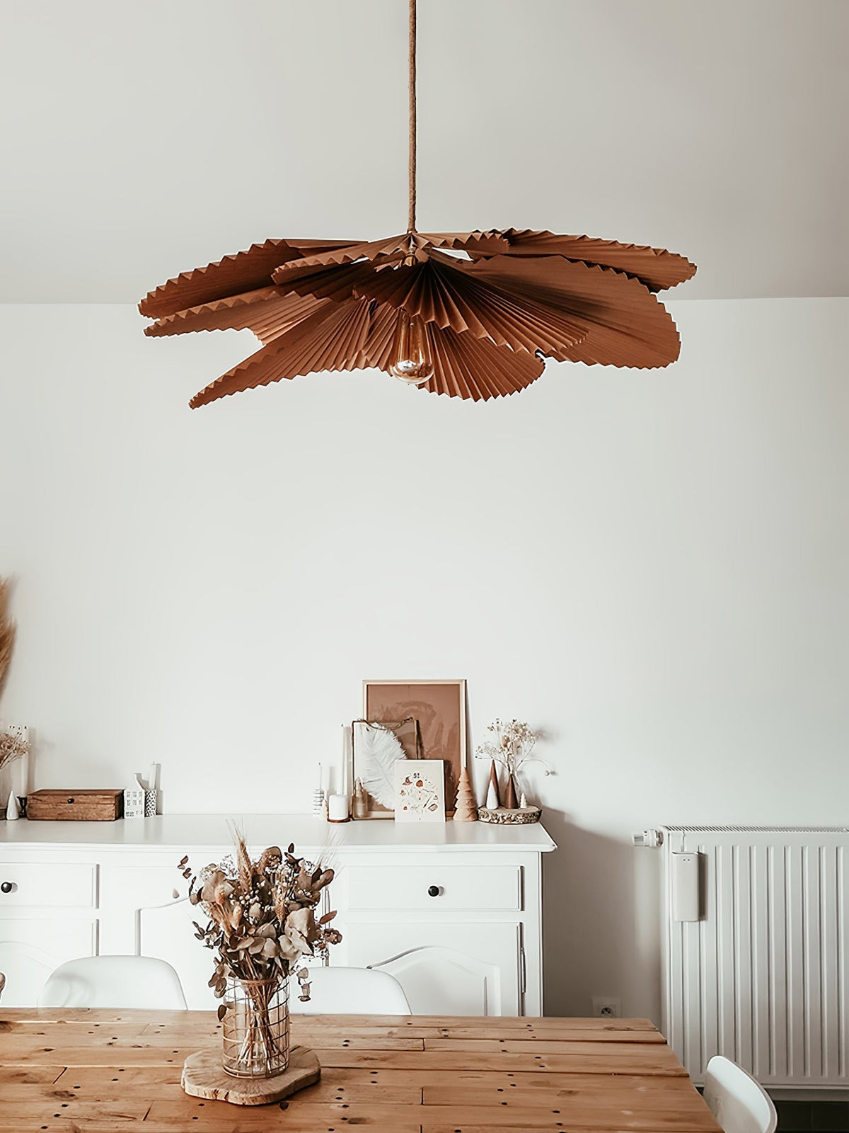 Wilto hanglamp lotusblad van gevouwen papier met bloemvorm