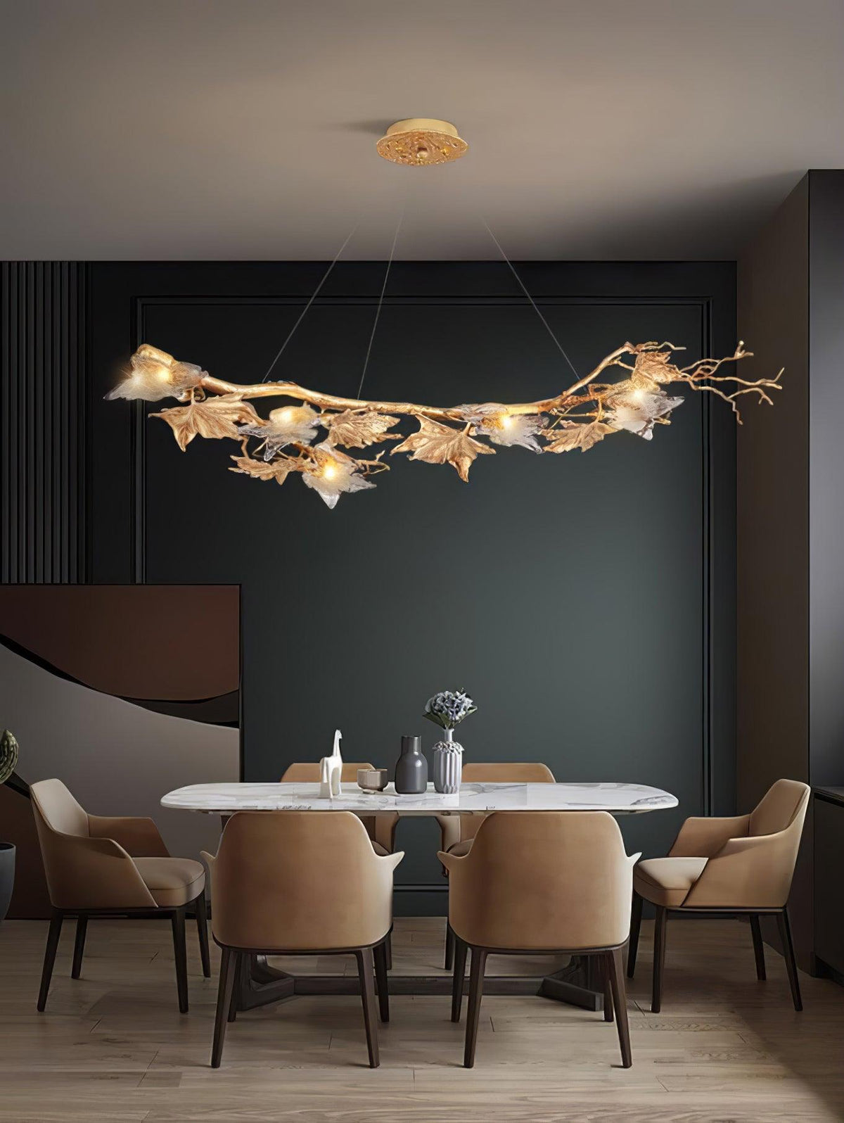 Liorivielle hanglamp met glazen kap