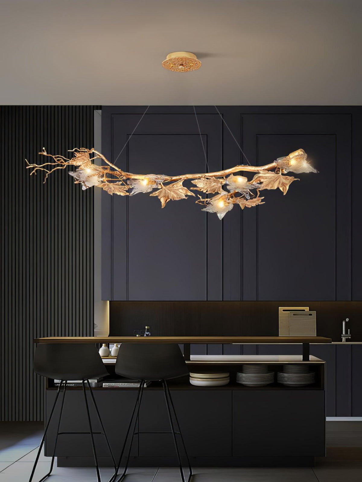 Liorivielle hanglamp met glazen kap