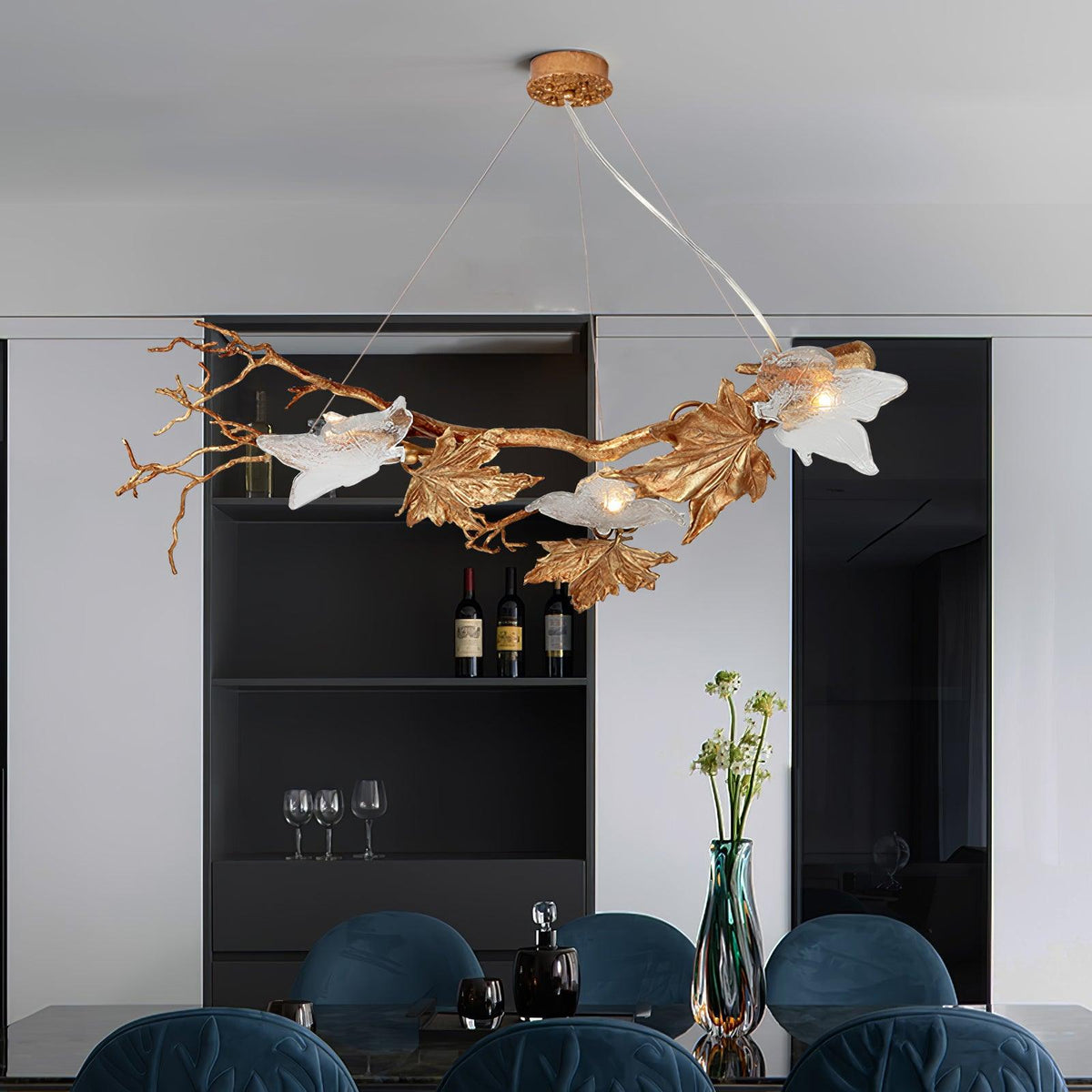 Liorivielle hanglamp met glazen kap